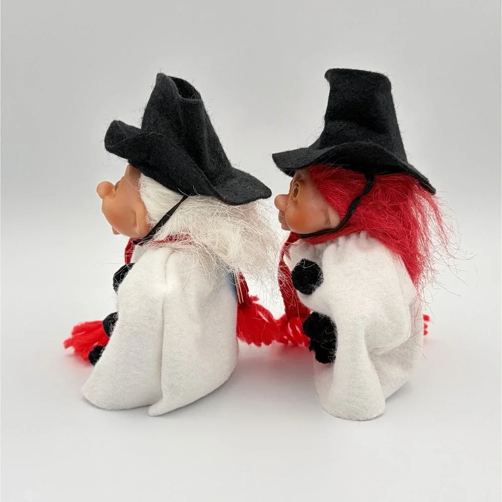 Vintage Norfin Troll Frostbite Snowflake Snowman Dolls 5433 50516 Tags Lot Of 3